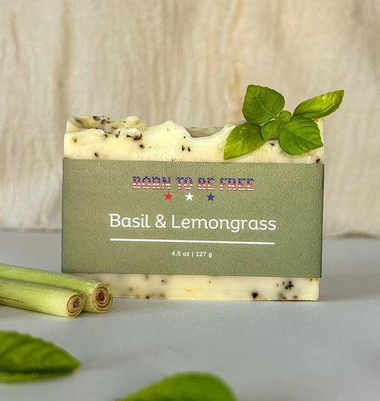 Basil & Lemongrass Tallow Soap Bar