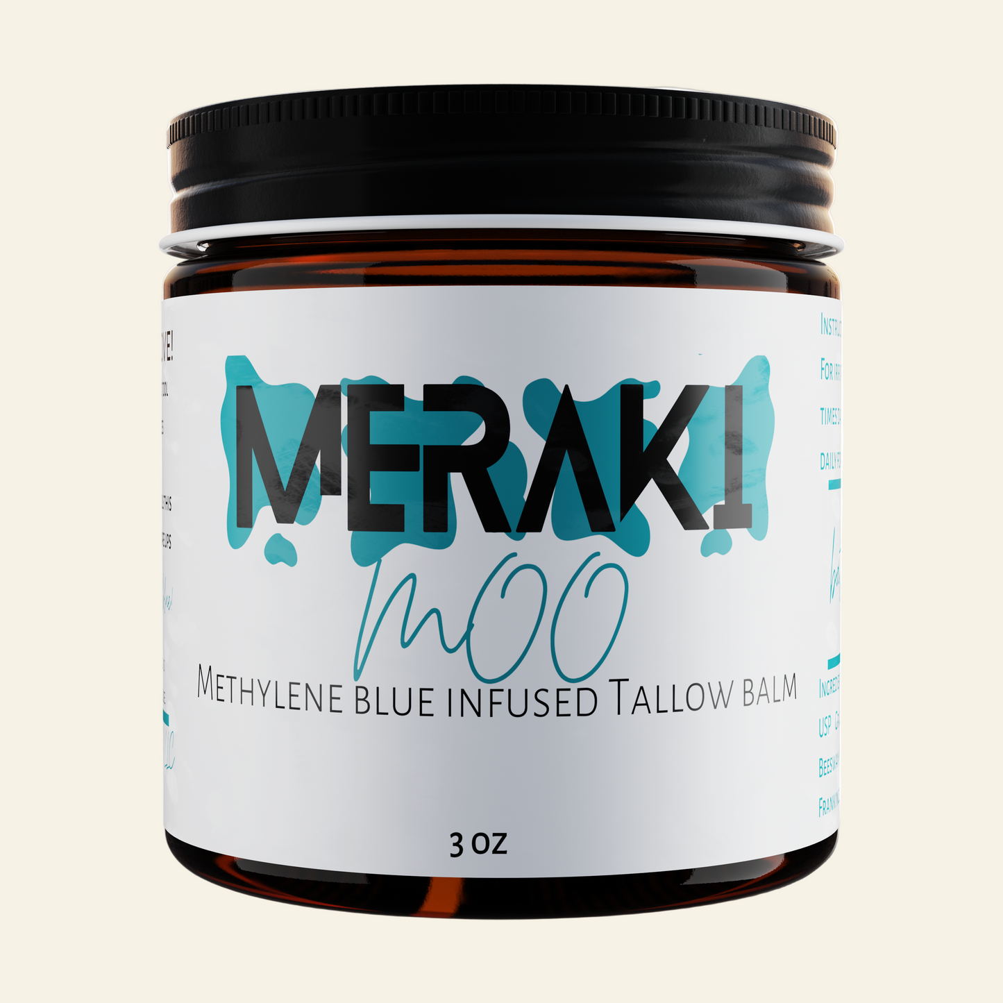 Meraki Moo Methylene Blue Infused Tallow Balm