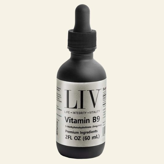 Vitamin B9 Folic Acid Liquid (5-MTHF 5,000mcg, 60 servings)