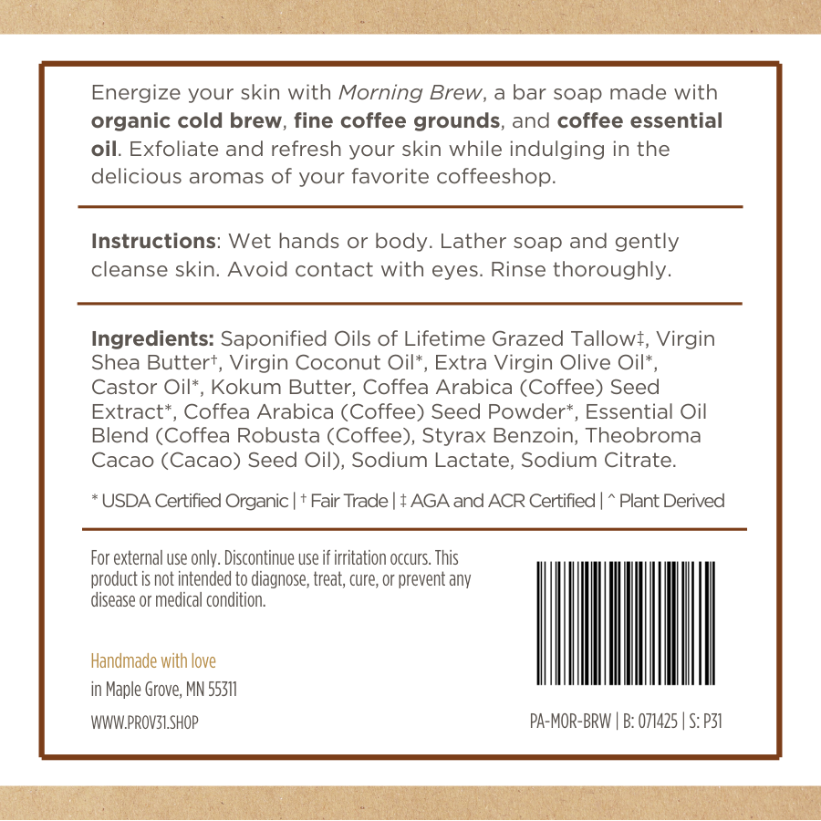 Bar Soap: Morning Brew