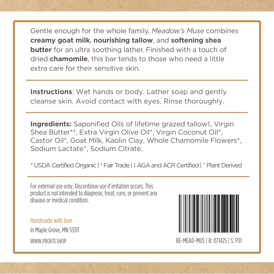 Bar Soap: Meadow's Muse