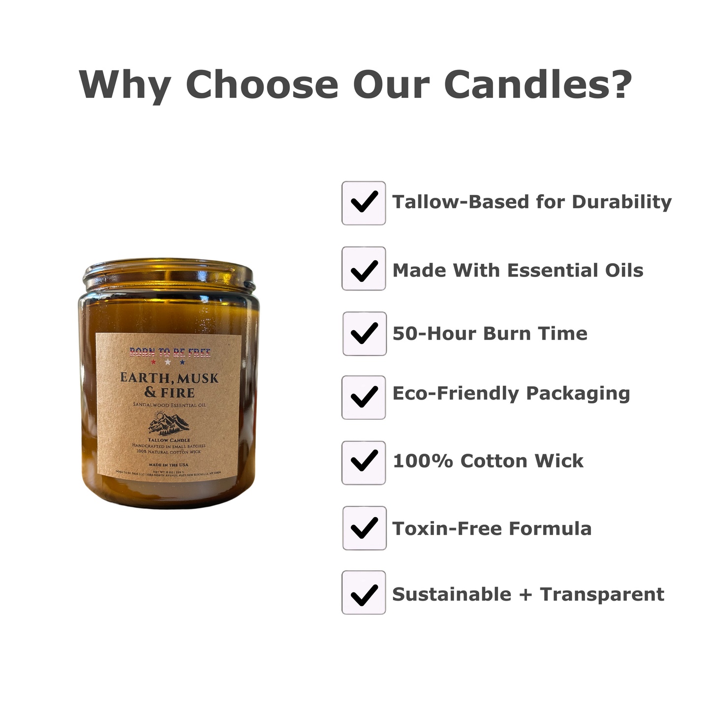 Earth, Musk & Fire Tallow Candle