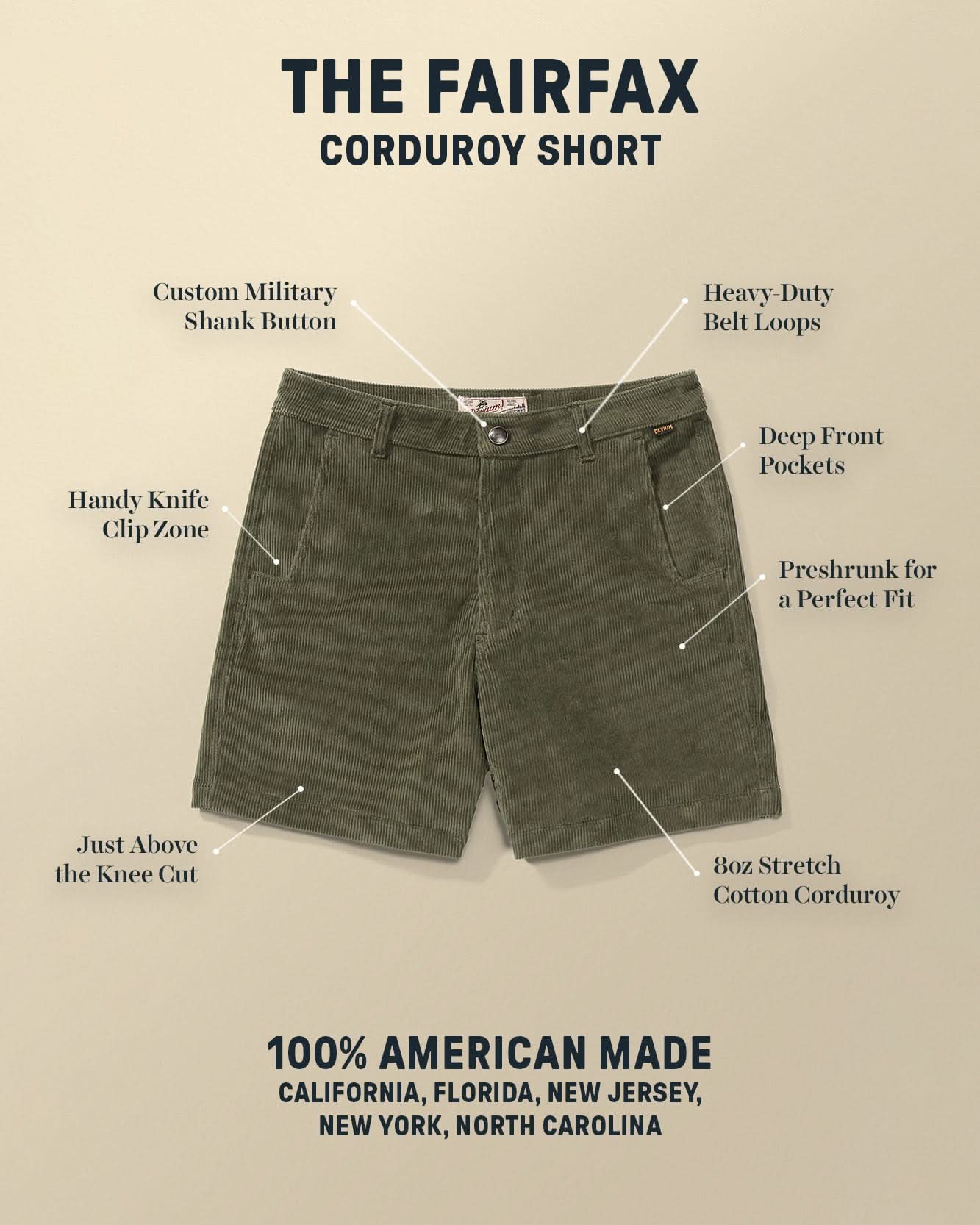 Fairfax Corduroy Shorts