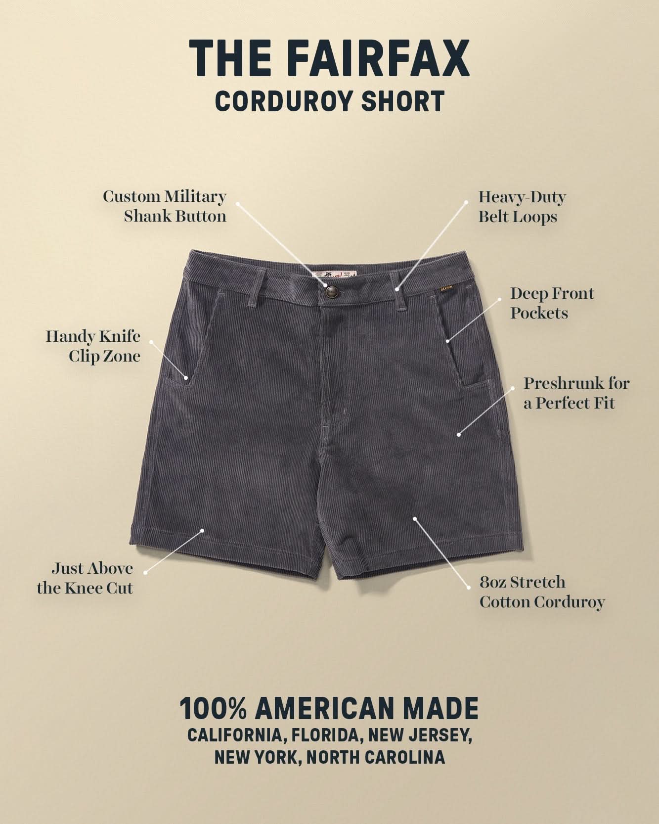 Fairfax Corduroy Shorts