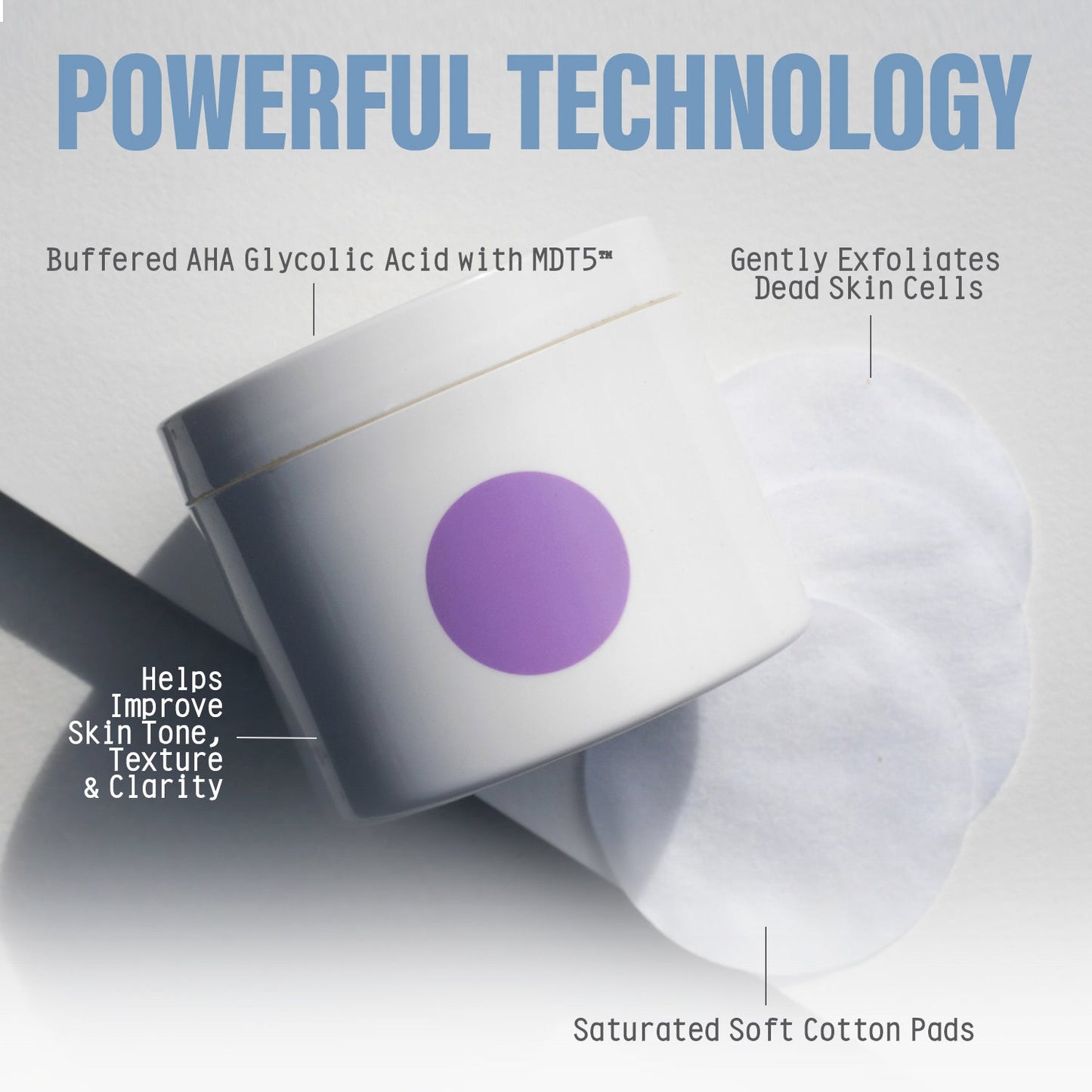 TRANSPORT Exfoliating Glycolic Acid Pads 50ct