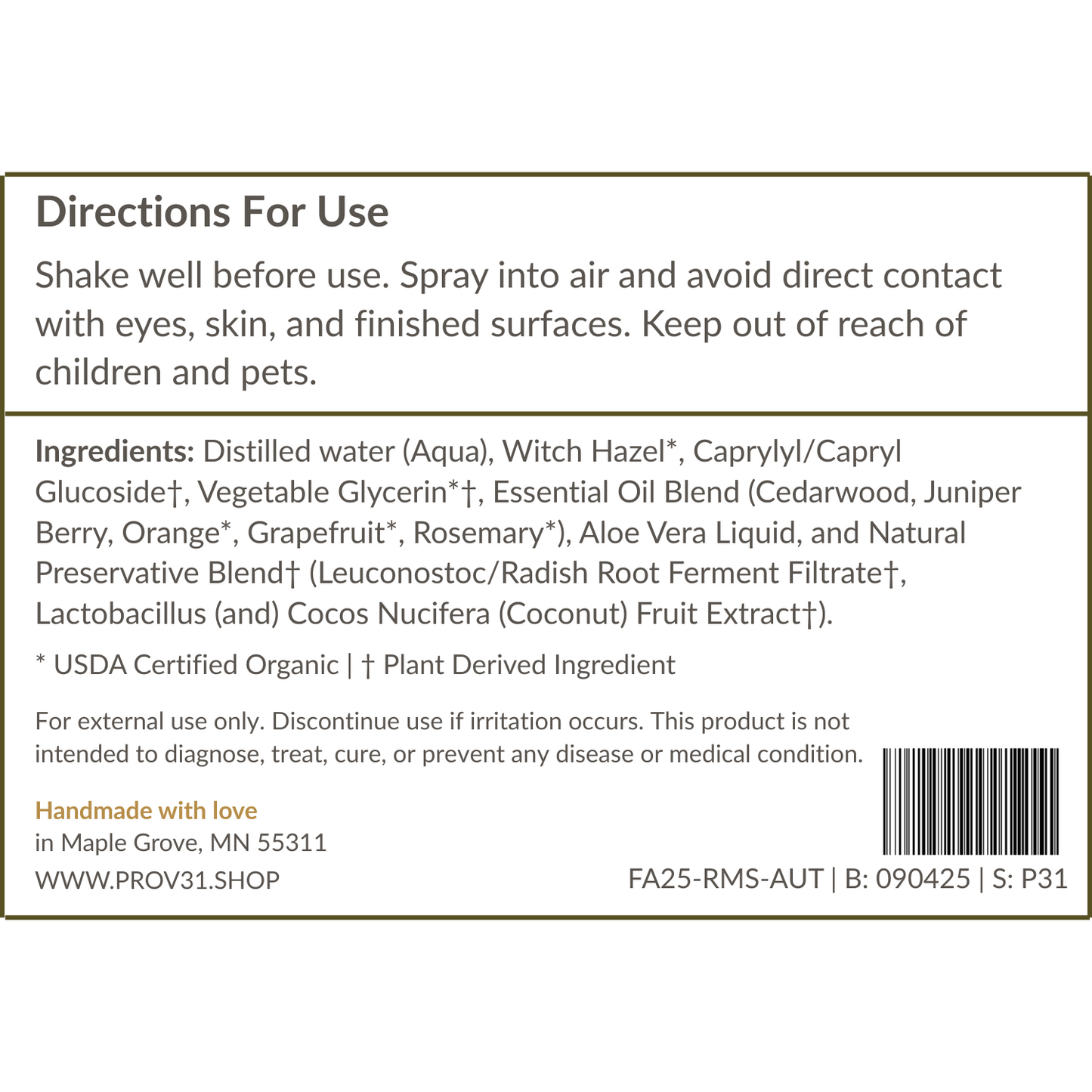 Room Spray: Autumn Forest