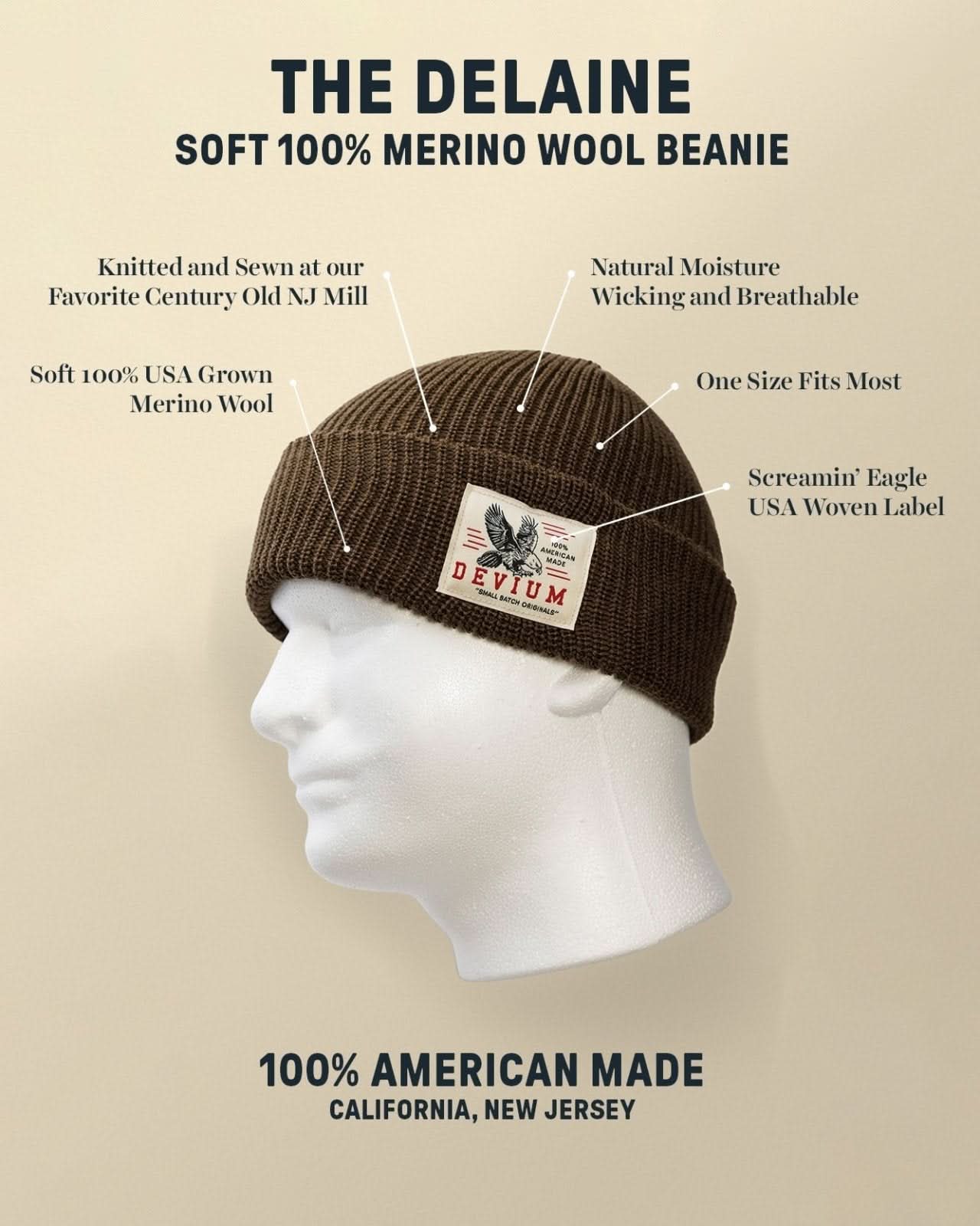 Delaine Merino Wool Beanie