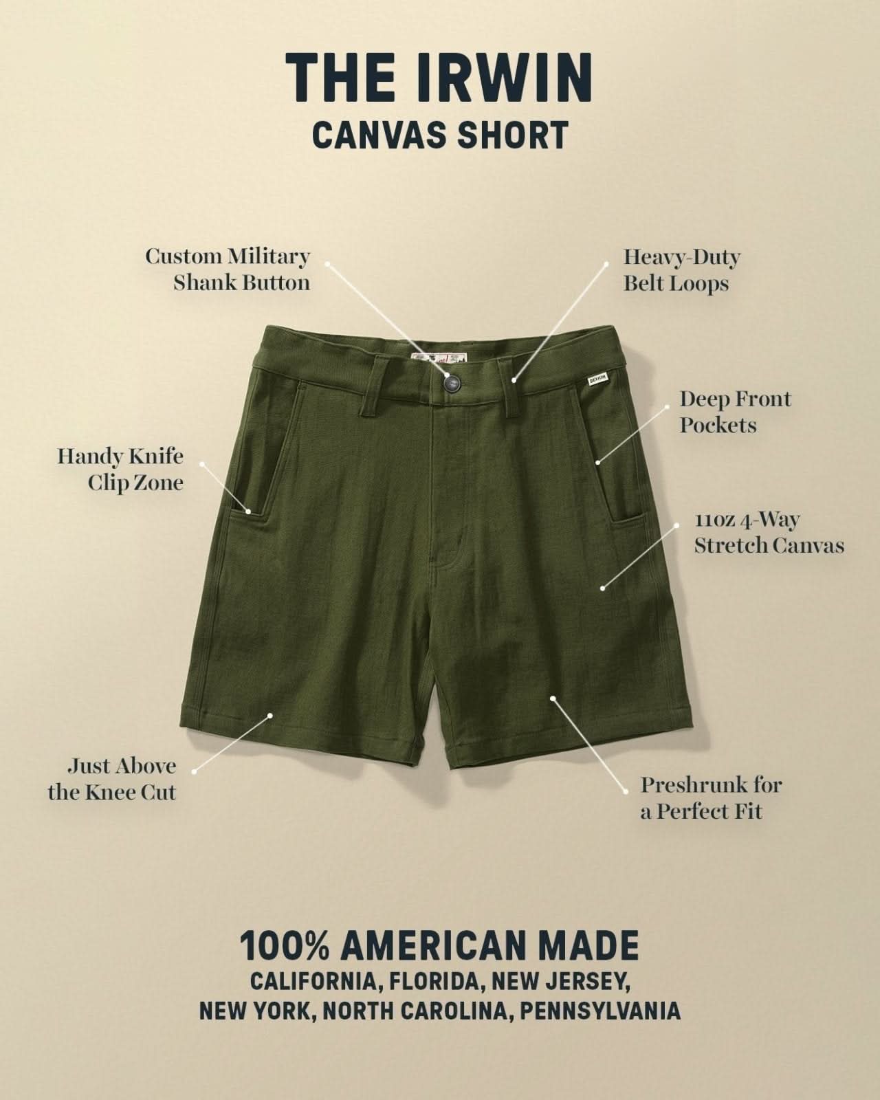 Irwin Canvas Utility Short